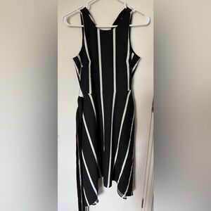 Banana Republic Black and White A-Line Midi Dress